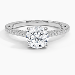 Tacori Lunetta Crescent Cathedral Diamond Ring Platinum Round Engagement Ring