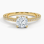 Tacori Lunetta Crescent Cathedral Diamond Ring Yellow Gold 18k Cushion Engagement Ring