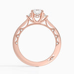 Tacori Lunetta Crescent Three Stone Diamond Ring Rose Gold 18k Cushion Engagement Ring