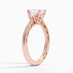 Tacori Lunetta Crescent Three Stone Diamond Ring Rose Gold 18k Emerald Engagement Ring