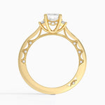 Tacori Lunetta Crescent Three Stone Diamond Ring Yellow Gold 18k Emerald Engagement Ring