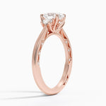 Tacori Lunetta Crescent Three Stone Diamond Ring Rose Gold 18k Oval Engagement Ring