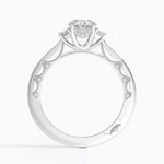 Tacori Lunetta Crescent Three Stone Diamond Ring Platinum Oval Engagement Ring