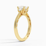 Tacori Lunetta Crescent Three Stone Diamond Ring Yellow Gold 18k Princess Engagement Ring