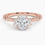 Tacori Lunetta Crescent Three Stone Diamond Ring Rose Gold 18k Oval Engagement Ring