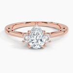 Tacori Lunetta Crescent Three Stone Diamond Ring Rose Gold 18k Pear Engagement Ring