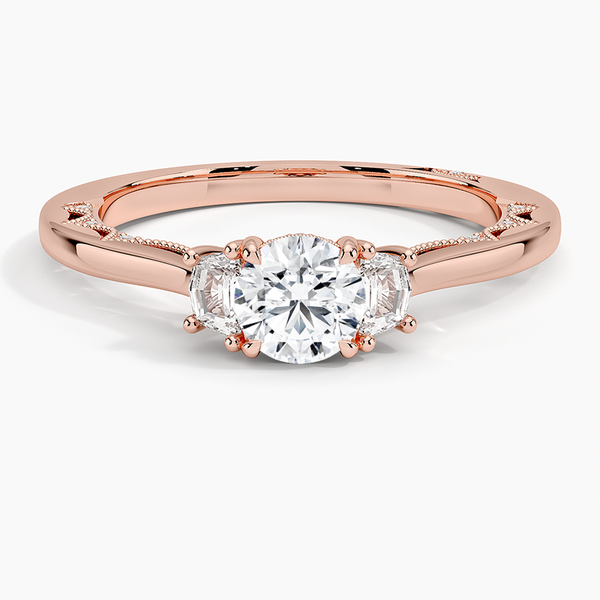 Tacori Lunetta Crescent Three Stone Diamond Engagement Ring