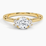 Tacori Lunetta Crescent Three Stone Diamond Ring Yellow Gold 18k Round Engagement Ring