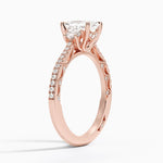 Tacori Lunetta Crescent Pavé Three Stone Diamond Ring Rose Gold 18k Emerald Engagement Ring