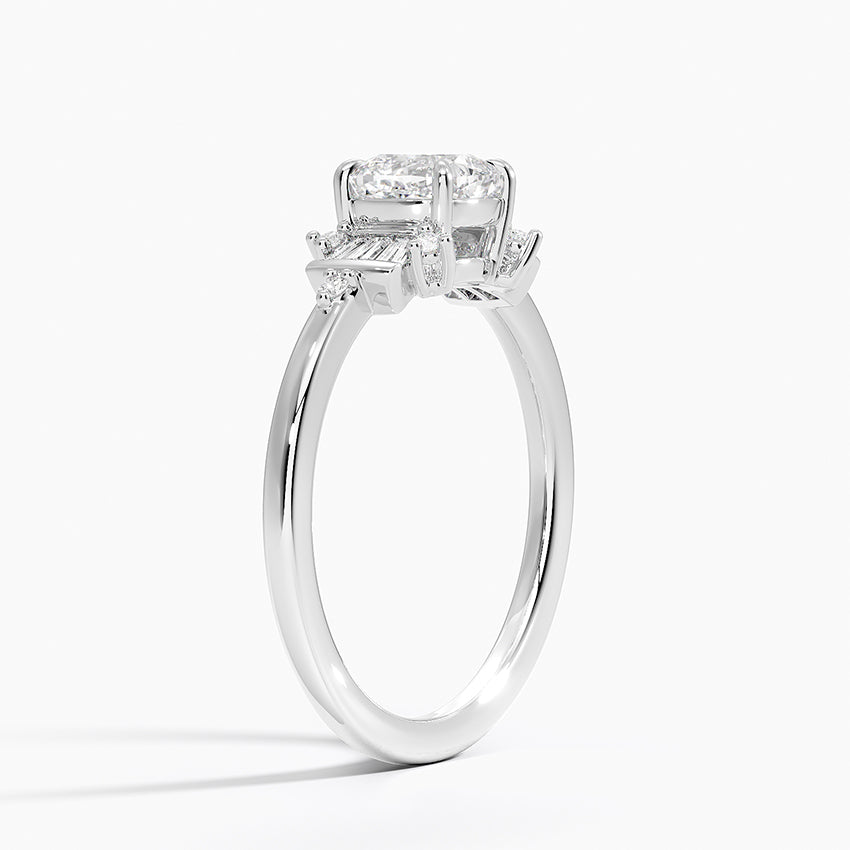 Daphne Art Deco Ring Platinum Cushion Engagement Ring