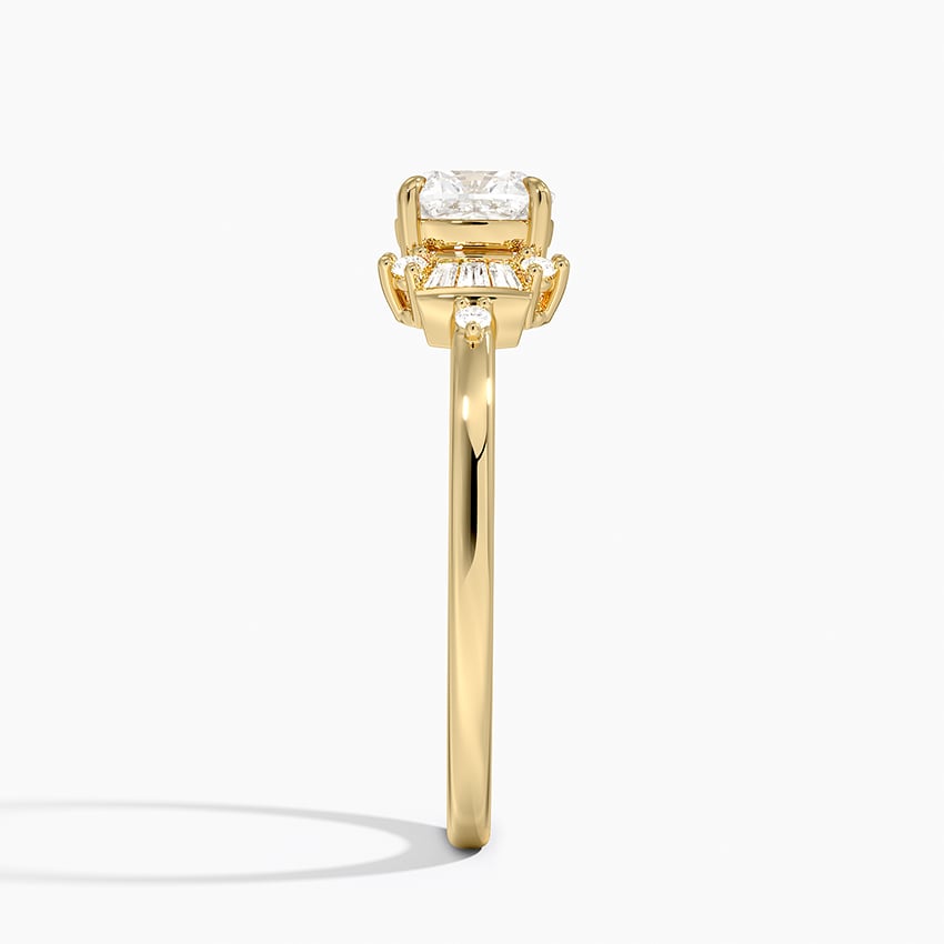 Daphne Art Deco Ring Yellow Gold 18k Cushion Engagement Ring