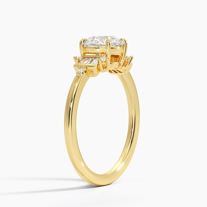 Daphne Art Deco Ring Yellow Gold 18k Round Engagement Ring