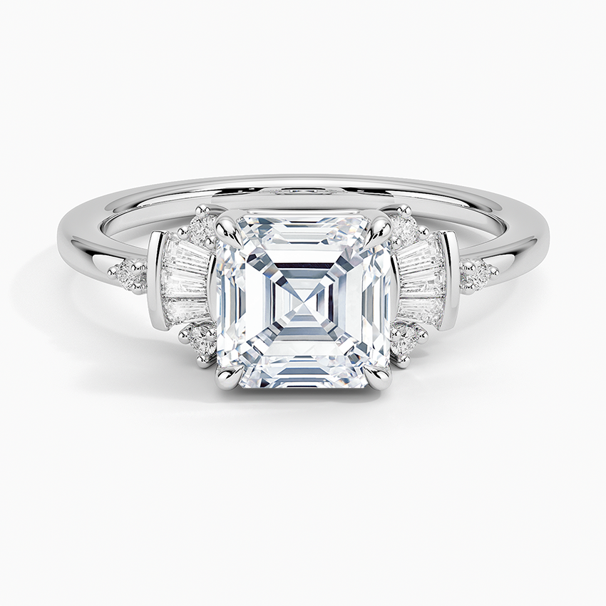 Daphne Art Deco Ring Platinum Asscher Engagement Ring