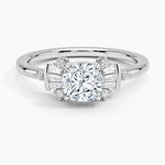 Daphne Art Deco Ring Platinum Cushion Engagement Ring