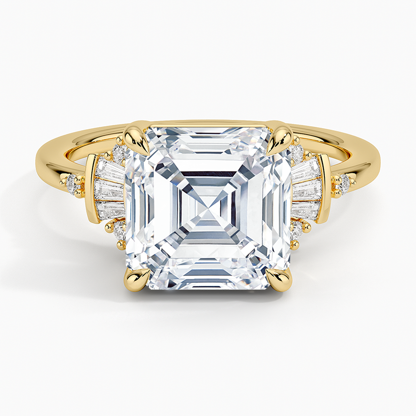 Daphne Art Deco Ring Yellow Gold 18k Asscher Engagement Ring