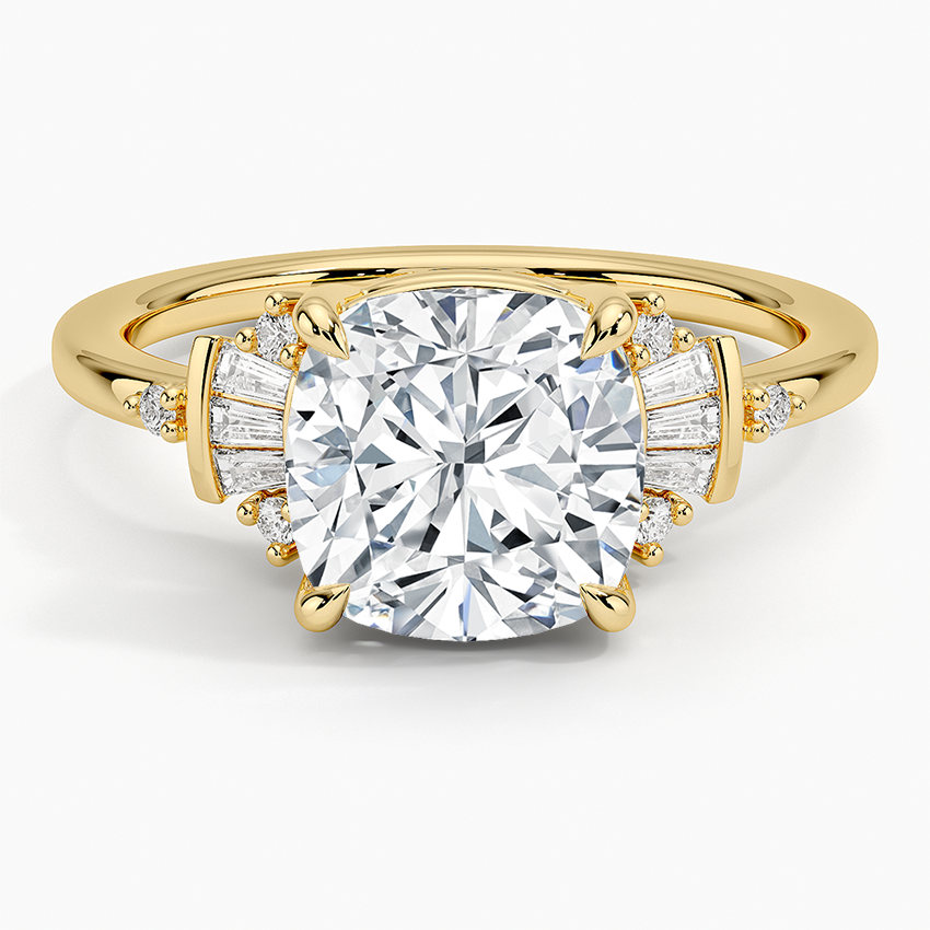 Daphne Art Deco Ring Yellow Gold 18k Cushion Engagement Ring