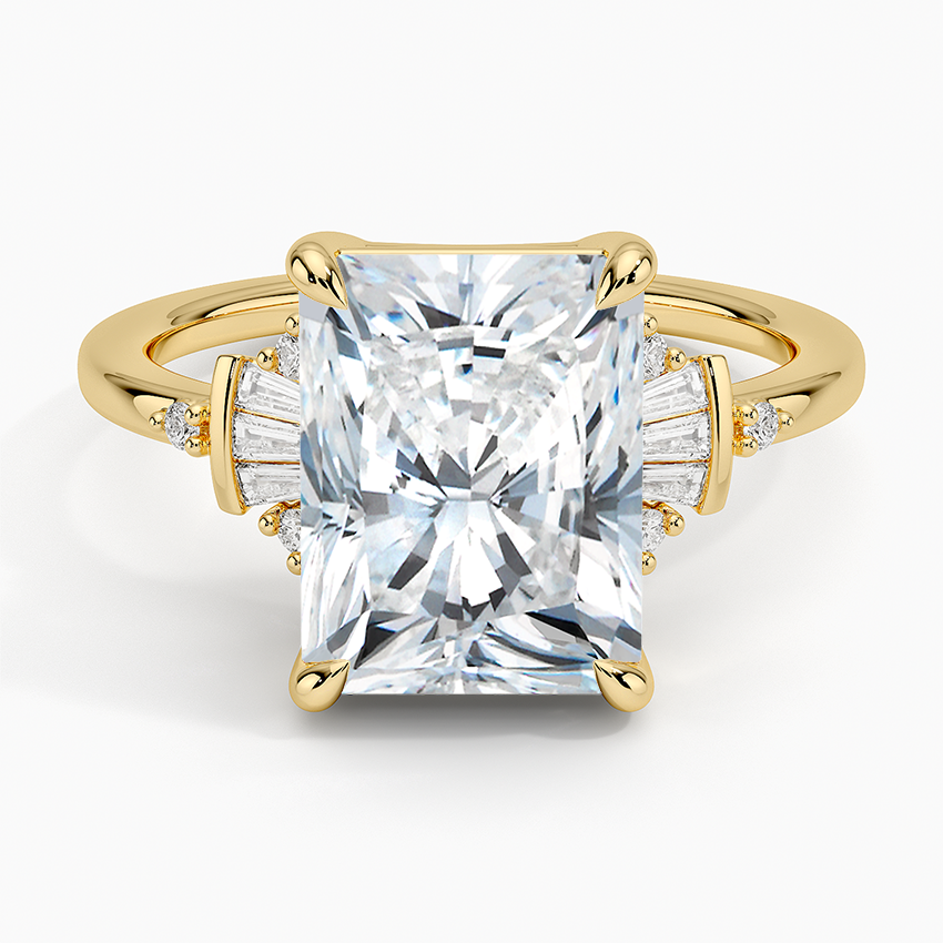 Daphne Art Deco Ring Yellow Gold 18k Radiant Engagement Ring