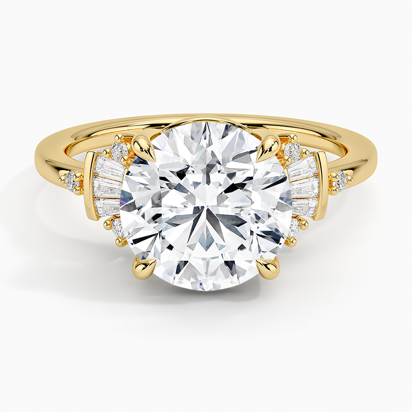Daphne Art Deco Ring Yellow Gold 18k Round Engagement Ring