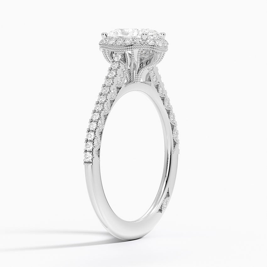 Tacori Petite Crescent Classic Bloom Diamond Ring Platinum Oval Engagement Ring