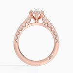 Tacori Petite Crescent Classic Bloom Diamond Ring Rose Gold 18k Pear Engagement Ring