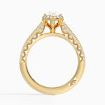Tacori Petite Crescent Classic Bloom Diamond Ring Yellow Gold 18k Pear Engagement Ring