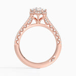Tacori Petite Crescent Classic Bloom Diamond Ring Rose Gold 18k Round Engagement Ring