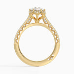 Tacori Petite Crescent Classic Bloom Diamond Ring Yellow Gold 18k Round Engagement Ring