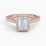 Tacori Petite Crescent Classic Bloom Diamond Ring Rose Gold 18k Emerald Engagement Ring