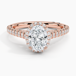 Tacori Petite Crescent Classic Bloom Diamond Ring Rose Gold 18k Oval Engagement Ring