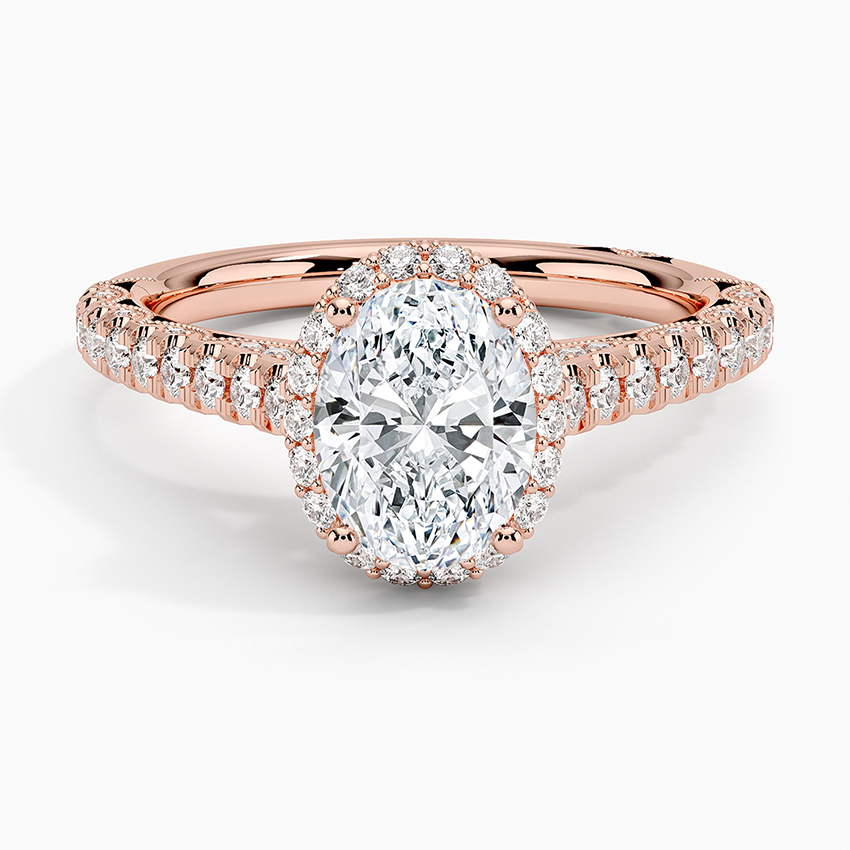Tacori Petite Crescent Classic Bloom Diamond Ring Rose Gold 18k Oval Engagement Ring