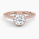 Tacori Petite Crescent Classic Bloom Diamond Ring Rose Gold 18k Round Engagement Ring