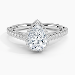 Tacori Petite Crescent Classic Bloom Diamond Ring Platinum Pear Engagement Ring