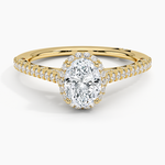 Tacori Petite Crescent Classic Bloom Diamond Ring Yellow Gold 18k Oval Engagement Ring