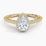Tacori Petite Crescent Classic Bloom Diamond Ring Yellow Gold 18k Pear Engagement Ring