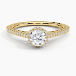 Tacori Petite Crescent Classic Bloom Diamond Ring Yellow Gold 18k Round Engagement Ring