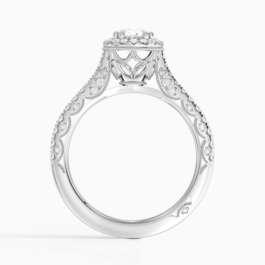 Tacori Petite Crescent Bloom Diamond Ring Platinum Oval Engagement Ring