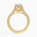 Tacori Petite Crescent Bloom Diamond Ring Yellow Gold 18k Princess Engagement Ring