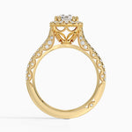 Tacori Petite Crescent Bloom Diamond Ring Yellow Gold 18k Round Engagement Ring