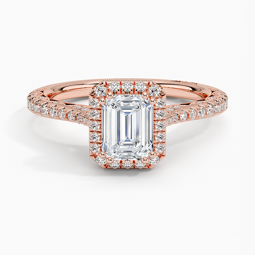 Tacori Petite Crescent Bloom Diamond Ring Rose Gold 18k Emerald Engagement Ring
