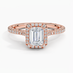 Tacori Petite Crescent Bloom Diamond Ring Rose Gold 18k Emerald Engagement Ring