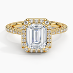 Tacori Petite Crescent Bloom Diamond Ring Yellow Gold 18k Emerald Engagement Ring