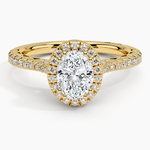 Tacori Petite Crescent Bloom Diamond Ring Yellow Gold 18k Oval Engagement Ring