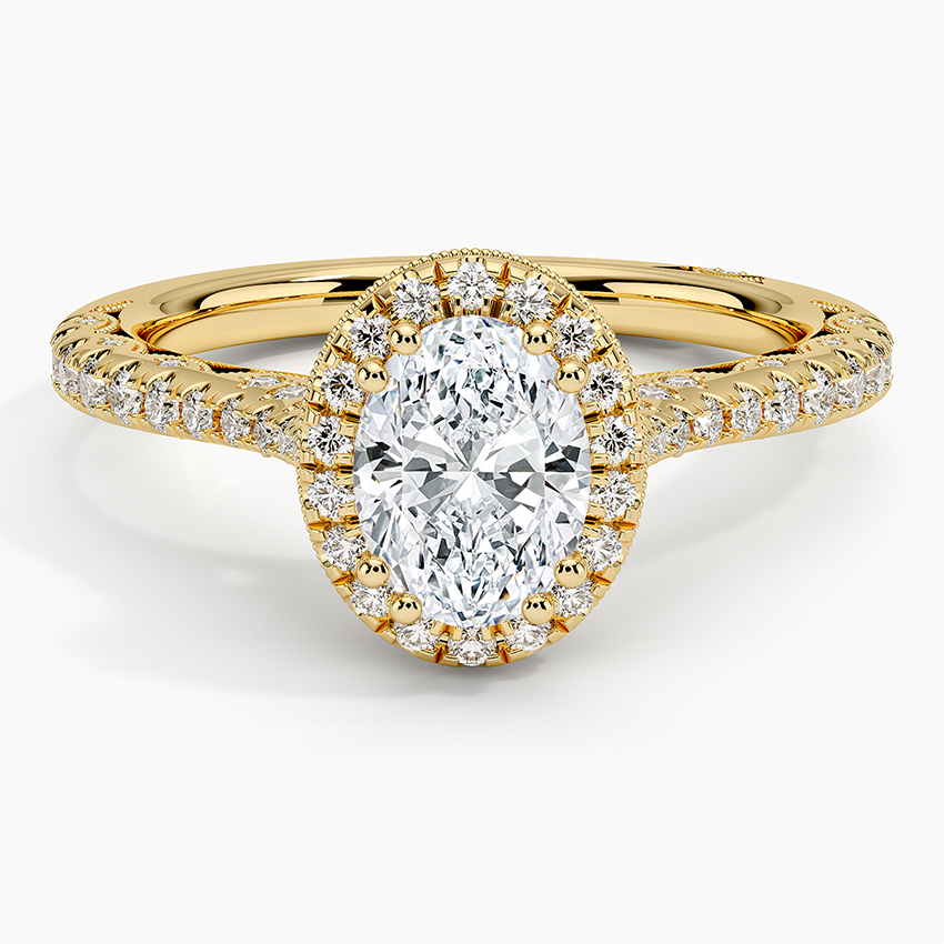 Tacori Petite Crescent Bloom Diamond Ring Yellow Gold 18k Oval Engagement Ring