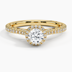 Tacori Petite Crescent Bloom Diamond Ring Yellow Gold 18k Round Engagement Ring