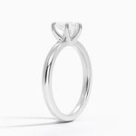 Fairmined 2mm Six-Prong Solitaire Ring White Gold 18k Heart Engagement Ring