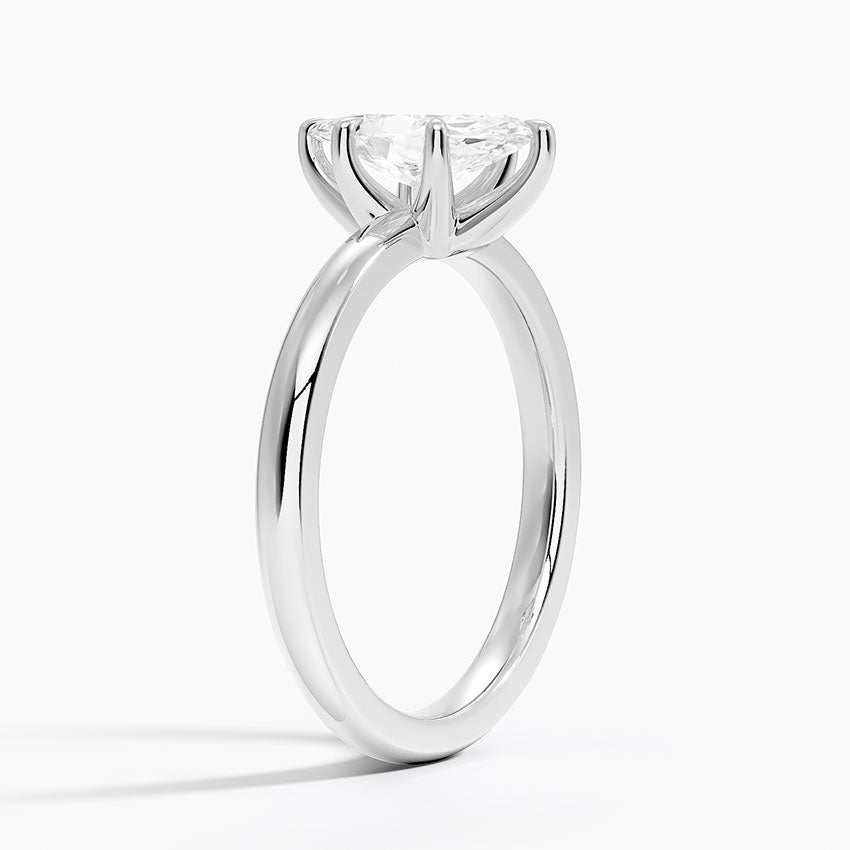 Fairmined 2mm Six-Prong Solitaire Ring White Gold 18k Marquise Engagement Ring