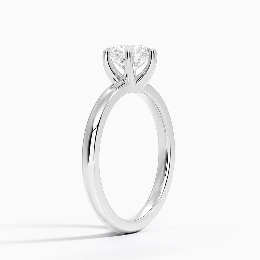 Fairmined 2mm Six-Prong Solitaire Ring White Gold 18k Round Engagement Ring