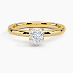 Fairmined 2mm Six-Prong Solitaire Ring Yellow Gold 18k Heart Engagement Ring