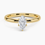 Fairmined 2mm Six-Prong Solitaire Ring Yellow Gold 18k Marquise Engagement Ring