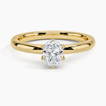 Fairmined 2mm Six-Prong Solitaire Ring Yellow Gold 18k Oval Engagement Ring